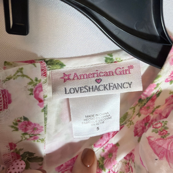 American Girl LoveShackFancy Tiered Floral Dress Sz 5 Bows Garden Party Romance - Picture 2 of 7